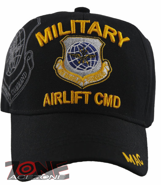 NEW! USAF AIR FORCE MILITARY AIRLIFT COMMAND MAC BALL CAP HAT BLACK
