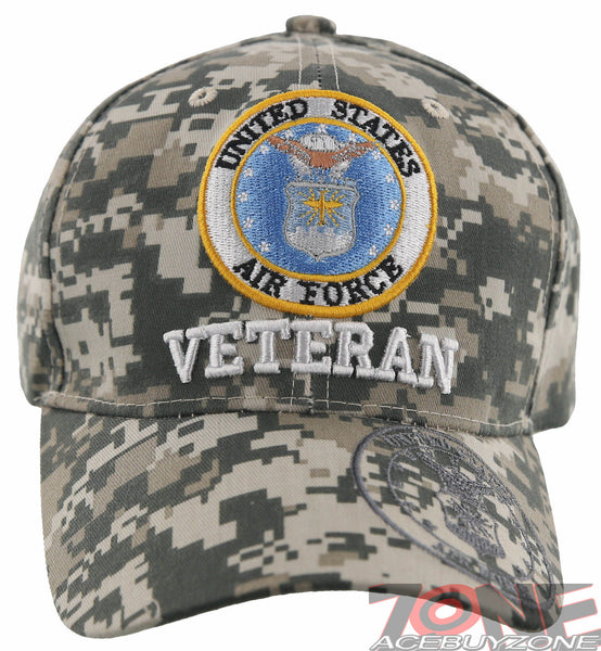 NEW! USAF AIR FORCE VETERAN SIDE ROUND SHADOW BALL CAP HAT CAMO