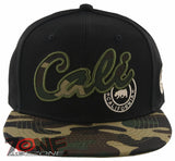 NEW! FLAT BILL CALIFORNIA CALI BEAR SNAPBACK CAP HAT GREEN CAMO