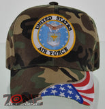NEW! USAF AIR FORCE SIDE USA FLAG CAP HAT CAMO