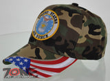 NEW! USAF AIR FORCE SIDE USA FLAG CAP HAT CAMO