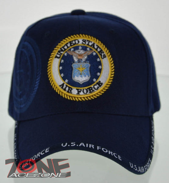 NEW! USAF AIR FORCE ROUND SHADOW CAP HAT NAVY