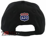 NEW! FLAT BILL HIGHWAY 420 SNAPBACK CAP HAT BLACK