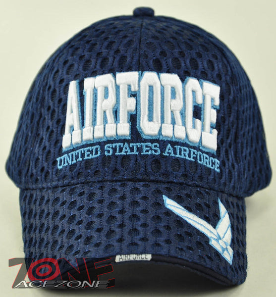 NEW! ALL MESH US AIR FORCE WING USAF CAP HAT NAVY