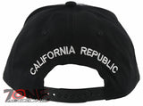 NEW! FLAT BILL CALIFORNIA REPUBLIC CALI BEAR SNAPBACK CAP HAT BLACK