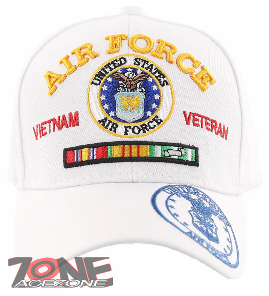 NEW! US AIR FORCE USAF VIETNAM VETERAN RIBBON BAR CAP HAT WHITE