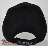 NEW! US NAVY TOP GUN BALL CAP HAT BLACK