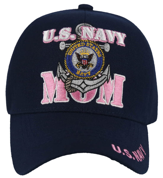 NEW! US NAVY MOM ANCHOR ROUND USN BALL CAP HAT NAVY