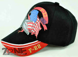 NEW! US AIR FORCE F-22 RAPTOR CAP HAT BLACK