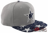 NEW! FLAT BILL DALLAS TEXAS STAR SNAPBACK CAP HAT STAR GRAY
