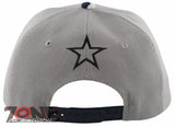 NEW! FLAT BILL DALLAS TEXAS STAR SNAPBACK CAP HAT STAR GRAY