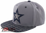 NEW! FLAT BILL DALLAS TEXAS STAR SNAPBACK CAP HAT GRAY