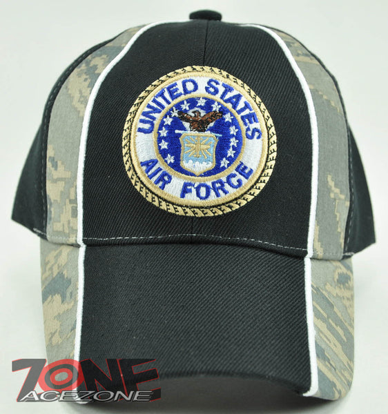 NEW! SIDE DIGITAL CAMO US AIR FORCE CAP HAT USAF BLACK