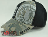 NEW! DIGITAL CAMO US AIR FORCE USAF CAP HAT BLACK N1