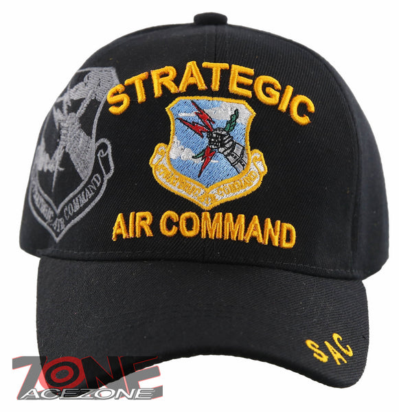 NEW! STRATEGIC AIR COMMAND SAC US AIR FORCE USAF BALL CAP HAT BLACK