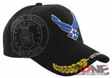 NEW! US AIR FORCE USAF WING VETERAN LEAF SHADOW CAP HAT BLACK