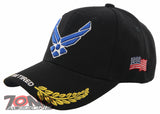 NEW! US AIR FORCE USAF WING RETIRED LEAF SHADOW CAP HAT BLACK