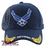 NEW! US AIR FORCE USAF WING RETIRED LEAF SHADOW CAP HAT NAVY