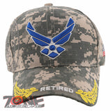 NEW! US AIR FORCE USAF WING RETIRED LEAF SHADOW CAP HAT CAMO