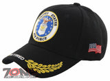 NEW! US AIR FORCE USAF ROUND RETIRED LEAF SHADOW CAP HAT BLACK