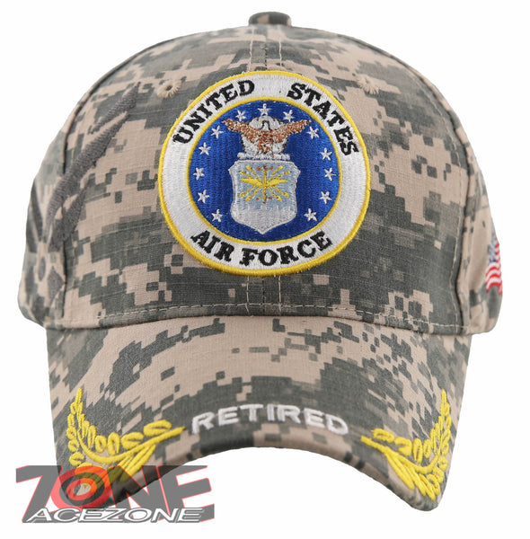 NEW! US AIR FORCE USAF ROUND RETIRED LEAF SHADOW CAP HAT CAMO