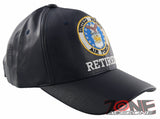 NEW! US AIR FORCE USAF RETIRED FAUX LEATHER CAP HAT NAVY