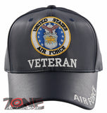 NEW! US AIR FORCE USAF VETERAN FAUX LEATHER CAP HAT NAVY