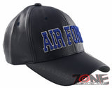 NEW! US AIR FORCE USAF BIG FAUX LEATHER CAP HAT NAVY