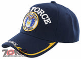 NEW! US AIR FORCE USAF BIG ROUND SIDE LINE CAP HAT NAVY