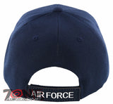 NEW! US AIR FORCE USAF BIG ROUND SIDE LINE CAP HAT NAVY