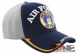 NEW! US AIR FORCE USAF BIG ROUND SIDE LINE CAP HAT NAVY GRAY