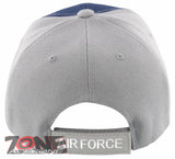 NEW! US AIR FORCE USAF BIG ROUND SIDE LINE CAP HAT NAVY GRAY