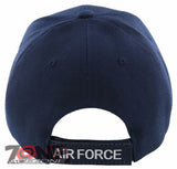 NEW! US AIR FORCE VETERAN USAF BIG ROUND SIDE LINE CAP HAT NAVY