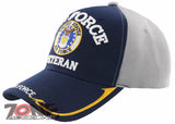 NEW! US AIR FORCE VETERAN USAF BIG ROUND SIDE LINE CAP HAT NAVY GRAY