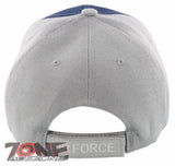 NEW! US AIR FORCE VETERAN USAF BIG ROUND SIDE LINE CAP HAT NAVY GRAY