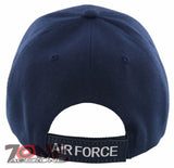 NEW! US AIR FORCE RETIRED USAF BIG ROUND SIDE LINE CAP HAT NAVY