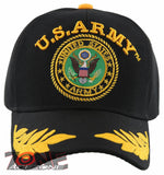 US ARMY BIG VISOR LEAF BALL CAP HAT BLACK