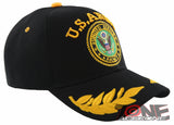 US ARMY BIG VISOR LEAF BALL CAP HAT BLACK