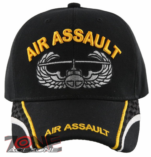 NEW! US ARMY AIR ASSAULT SIDE LINE BALL CAP HAT BLACK