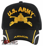 NEW! US ARMY ARMOR SIDE LINE BALL CAP HAT BLACK