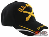 NEW! US ARMY ARTILLERY SIDE LINE BALL CAP HAT BLACK