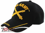 NEW! US ARMY ARTILLERY SIDE LINE BALL CAP HAT BLACK