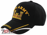 NEW! US ARMY ENGINEER SIDE LINE BALL CAP HAT BLACK