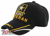 NEW! US ARMY STAR VETERAN SIDE LINE BALL CAP HAT BLACK