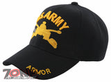 NEW! US ARMY ARMOR TANK SHADOW BALL CAP HAT BLACK