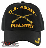 NEW! US ARMY INFANTRY BALL CAP HAT BLACK