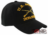 NEW! US ARMY INFANTRY BALL CAP HAT BLACK