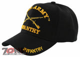 NEW! US ARMY INFANTRY BALL CAP HAT BLACK