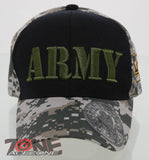 NEW! US ARMY STRONG SIDE ARMY LOGO CAP HAT BLACK CAMO