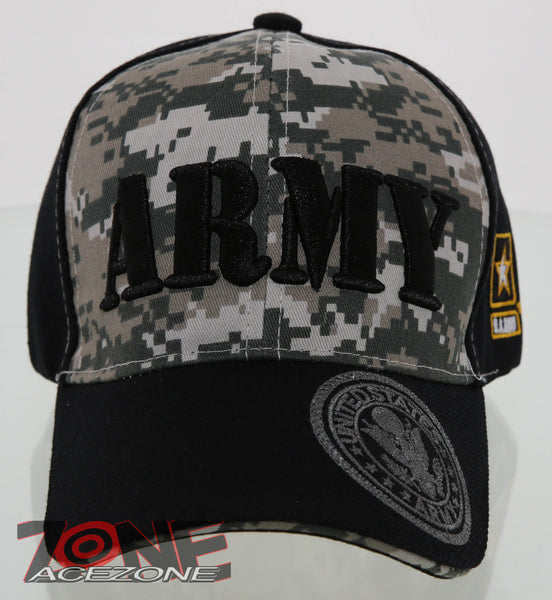 NEW! US ARMY STRONG SIDE ARMY LOGO CAP HAT CAMO BLACK